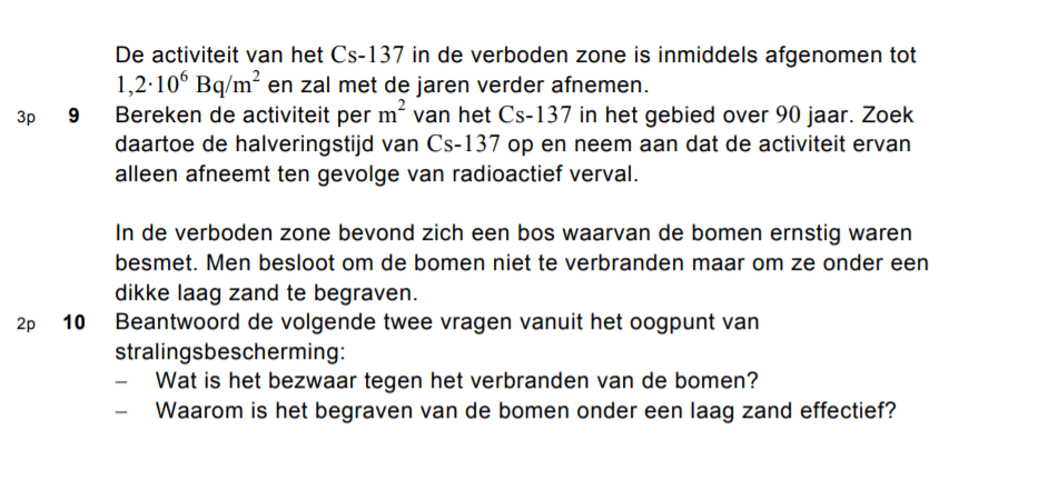 Eindexamenopdracht natuurkunde havo - Tsjernobyl ruim 20 jaar later - Opgave deel 2