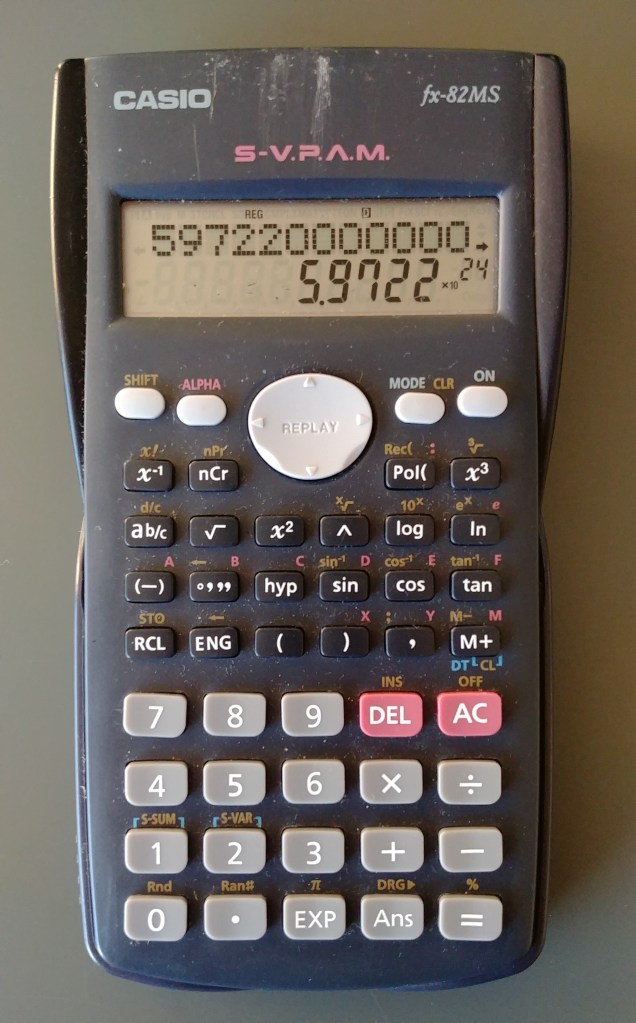 Massa aarde op rekenmachine