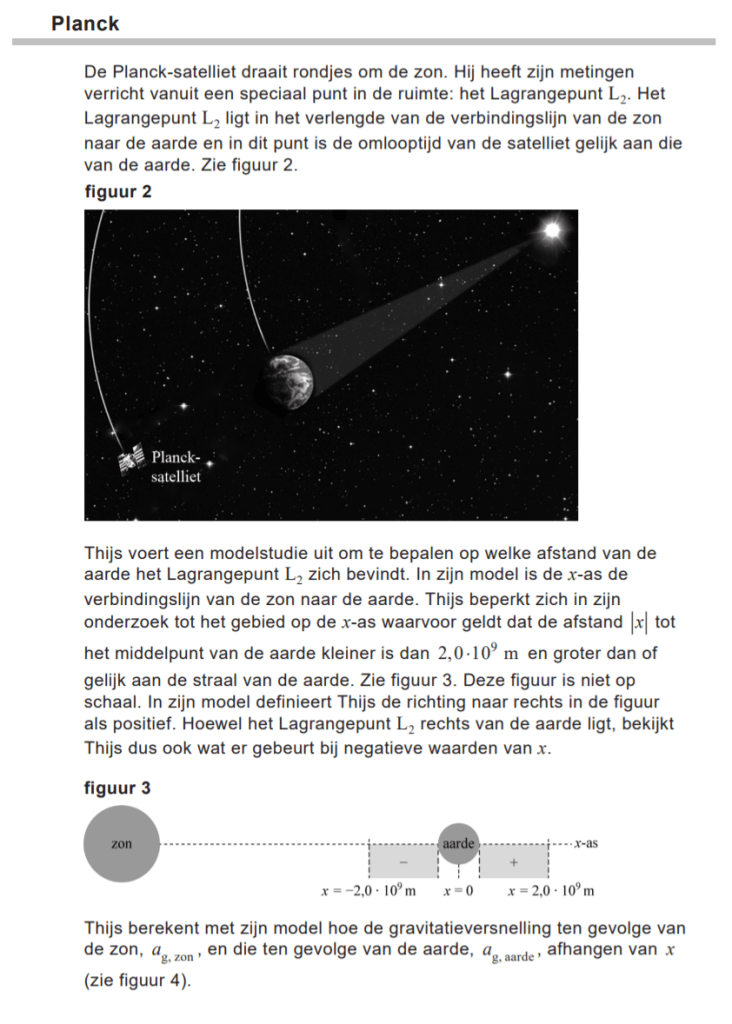 Examenopgave natuurkunde - vwo 2021 - tijdvak 1 - Planck - Opgave deel 1