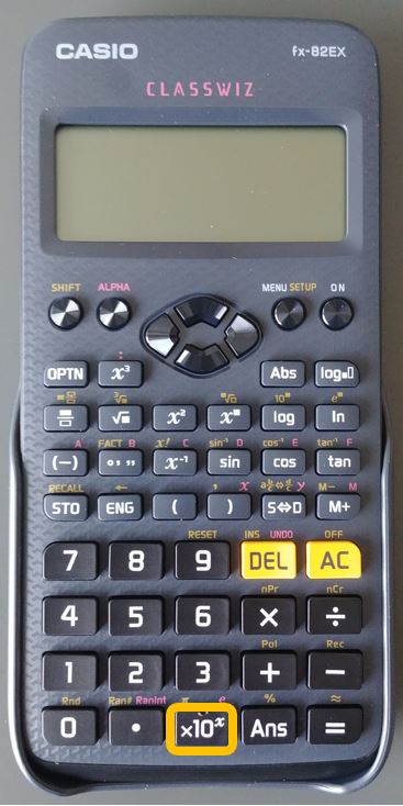 Casio classwiz - exponentknop