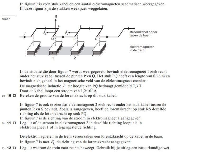 Bijles, oefenopgaven en tips natuurkunde - Examenopgave natuurkunde - havo - 2005 - tijdvak 1 - magneettrein - opgave deel 3
